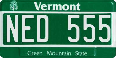 VT license plate NED555