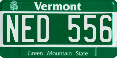 VT license plate NED556