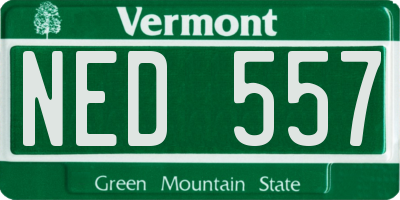 VT license plate NED557
