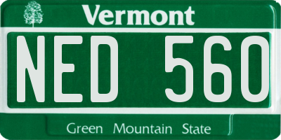 VT license plate NED560
