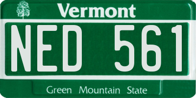 VT license plate NED561