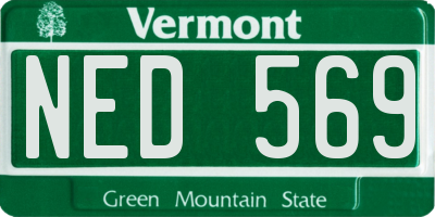 VT license plate NED569