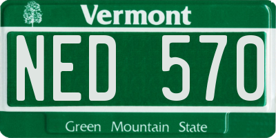 VT license plate NED570