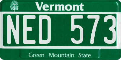 VT license plate NED573