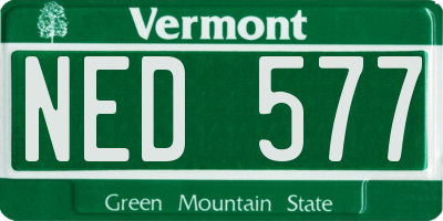 VT license plate NED577