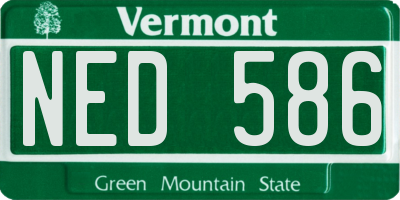 VT license plate NED586