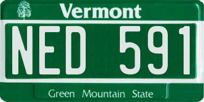 VT license plate NED591
