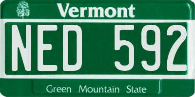 VT license plate NED592
