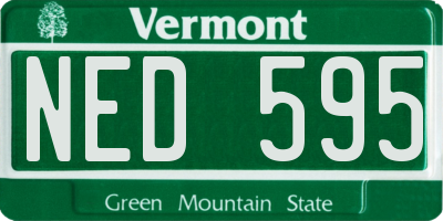 VT license plate NED595