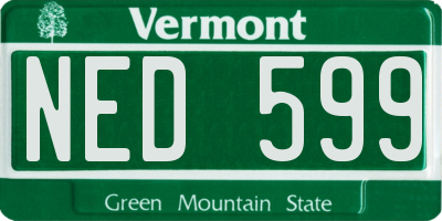 VT license plate NED599