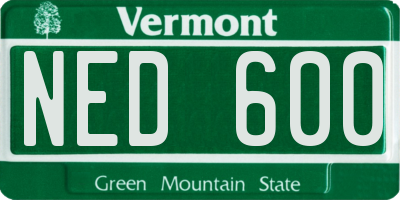 VT license plate NED600