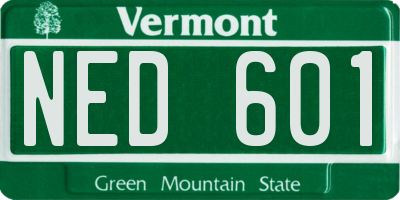 VT license plate NED601