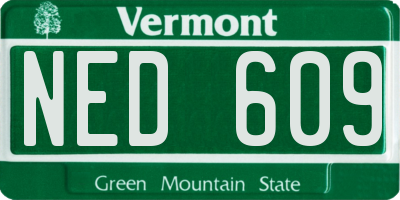 VT license plate NED609