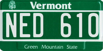 VT license plate NED610