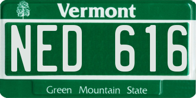 VT license plate NED616
