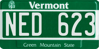 VT license plate NED623
