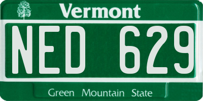 VT license plate NED629