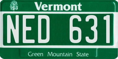 VT license plate NED631