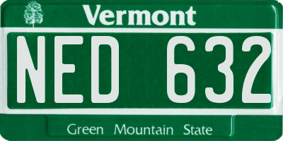 VT license plate NED632