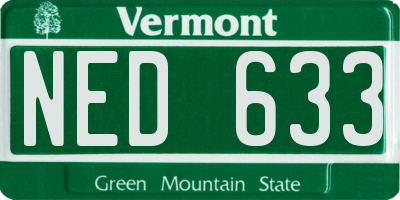 VT license plate NED633