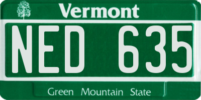 VT license plate NED635
