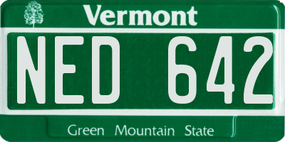 VT license plate NED642