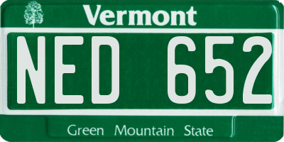 VT license plate NED652