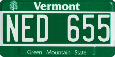 VT license plate NED655