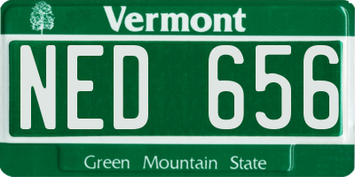 VT license plate NED656