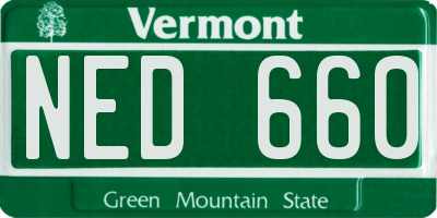 VT license plate NED660