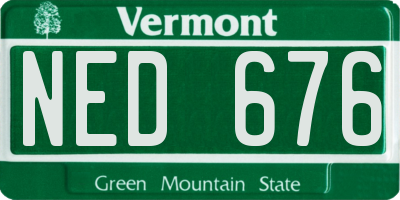 VT license plate NED676