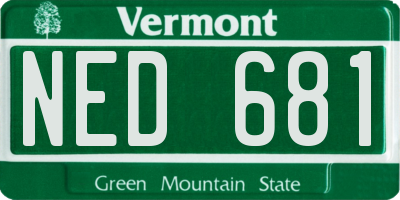 VT license plate NED681