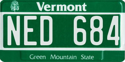 VT license plate NED684