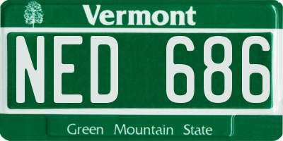 VT license plate NED686