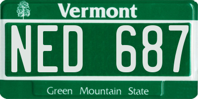 VT license plate NED687