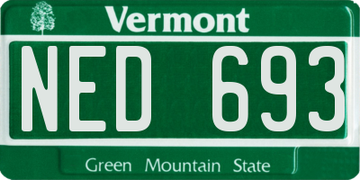 VT license plate NED693
