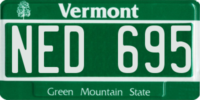 VT license plate NED695