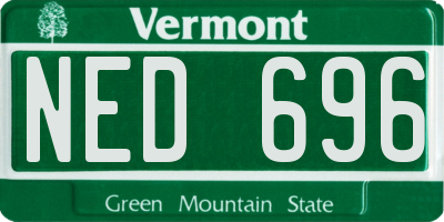 VT license plate NED696