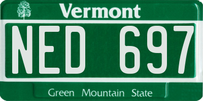 VT license plate NED697