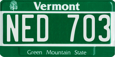 VT license plate NED703