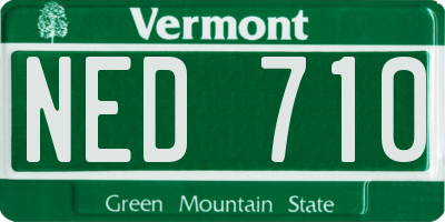 VT license plate NED710