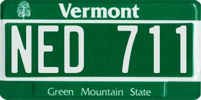 VT license plate NED711