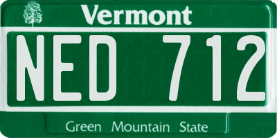 VT license plate NED712