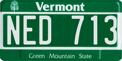 VT license plate NED713