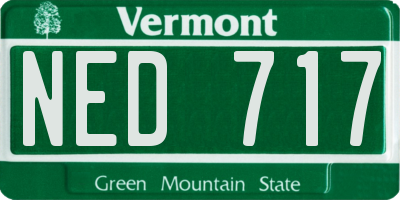 VT license plate NED717