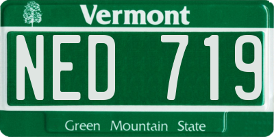 VT license plate NED719
