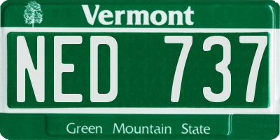 VT license plate NED737