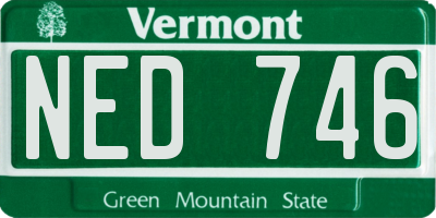 VT license plate NED746