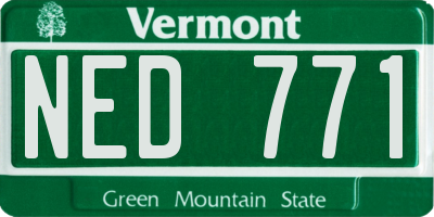 VT license plate NED771