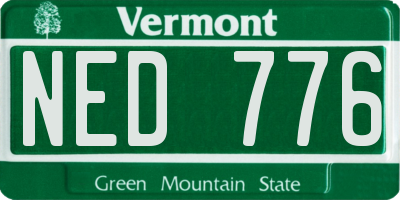 VT license plate NED776
